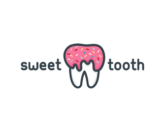Cute Logo - Sweet tooth Logo design - Cute logo of a tooth covered with glaze ...