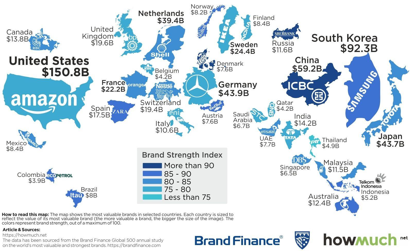 Most Popular Finance Company Logo - Map: The Most Valuable Brand in Each Country in 2018