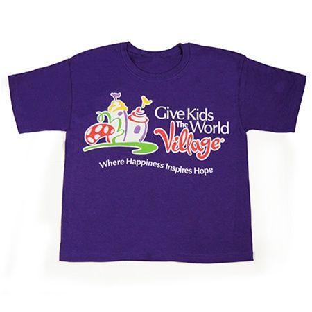 100 Most Popular Clothing Logo - Give Kids The World Gift Store | Youth Purple Tagline Logo Tee Shirt