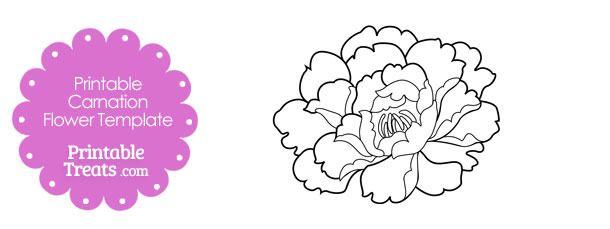 Carnation Flower Logo - Printable Carnation Flower Template — Printable Treats.com