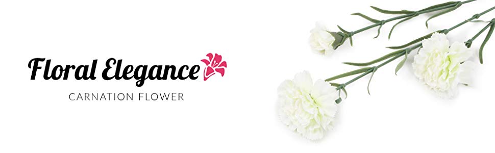 Carnation Flower Logo - Floral Elegance Artificial 70cm Single Stem Carnations x 6 (3 x ...