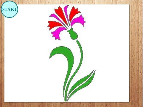 Carnation Flower Logo - How to draw flower/carnation - YouTube