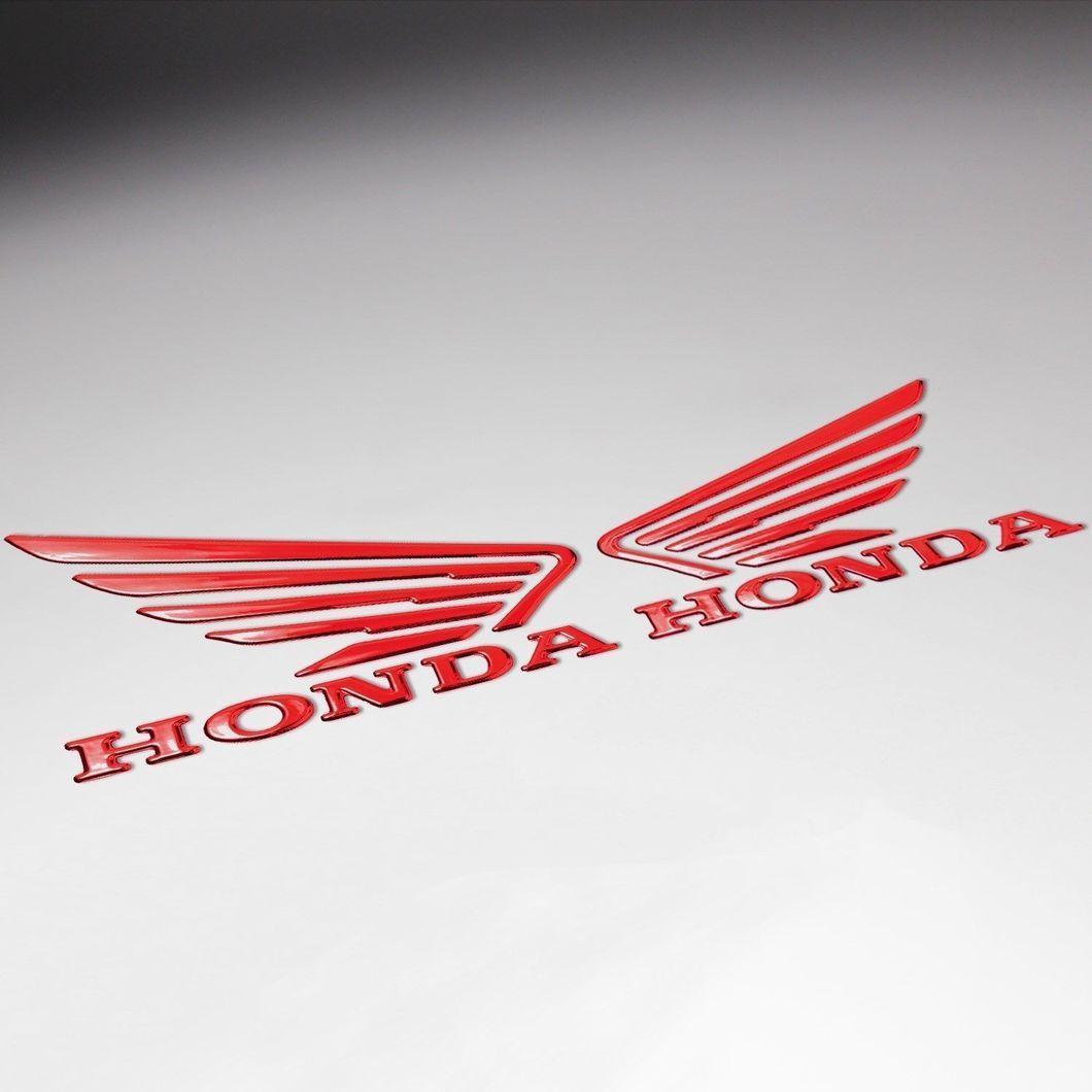 Slow Honda Logo - Honda 3D DECAL WING EMBLEM LOGO DECAL FENDER STICKER CHROMED RED ...