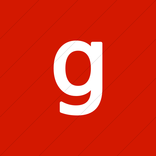 Red White and Square G Logo - IconsETC » Flat square white on red alphanumerics lowercase letter g ...