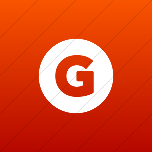 Red White and Square G Logo - IconsETC » Flat square white on red gradient encircled solid capital ...