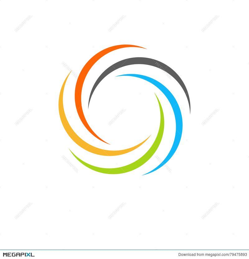 Round Sun Logo - Isolated Abstract Colorful Circular Sun Logo. Round Shape Rainbow ...