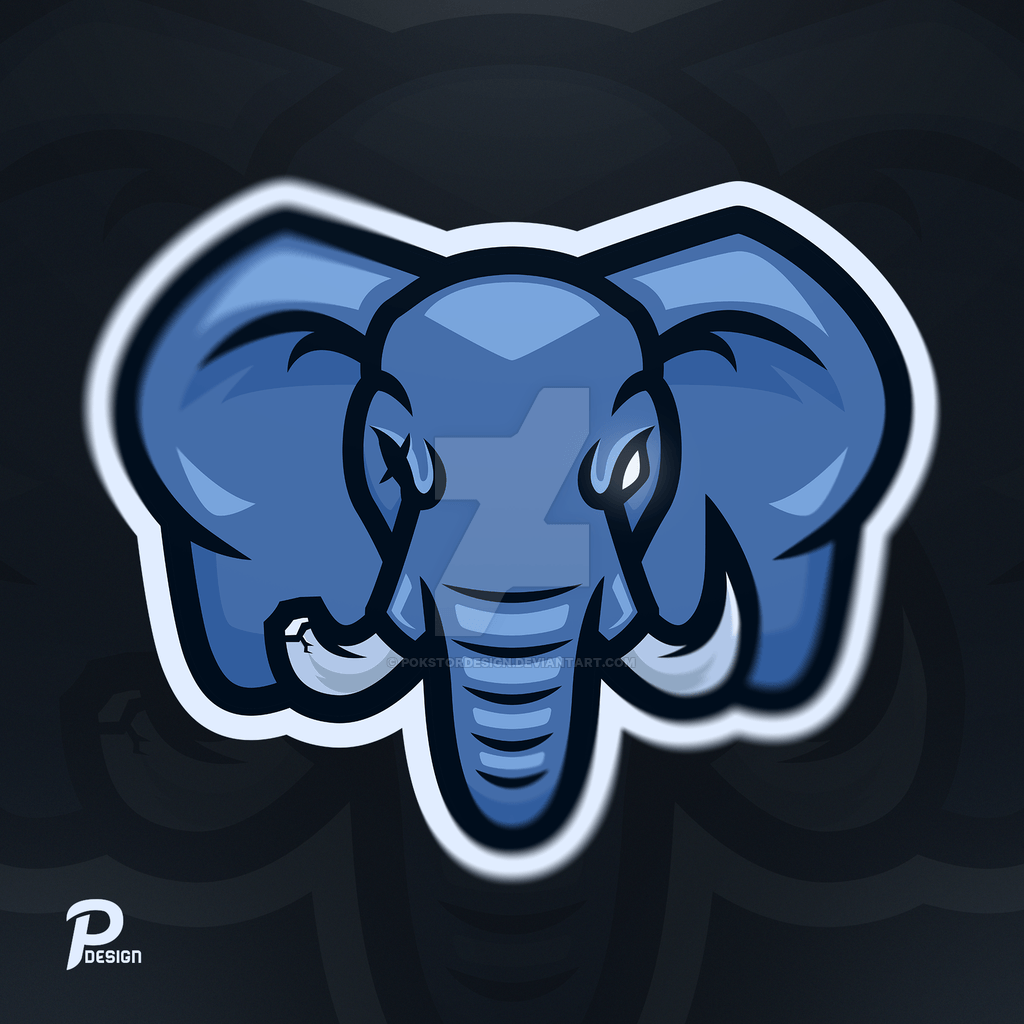 Blue Elephant Logo - Blue Elephant Mascot logo