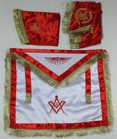 Red White and Square G Logo - 7 Best Masonic Regalia Soft White Leather Gloves G Logo & Square ...