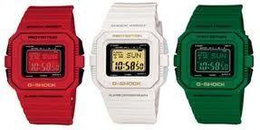 Red White and Square G Logo - Red, White & Green Square Casio Face G-Shock Watch | G-Shock Watches ...