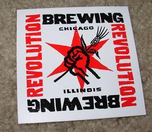 Red White and Square G Logo - REVOLUTION BREWING white SQUARE LOGO STICKER decal craft beer ...