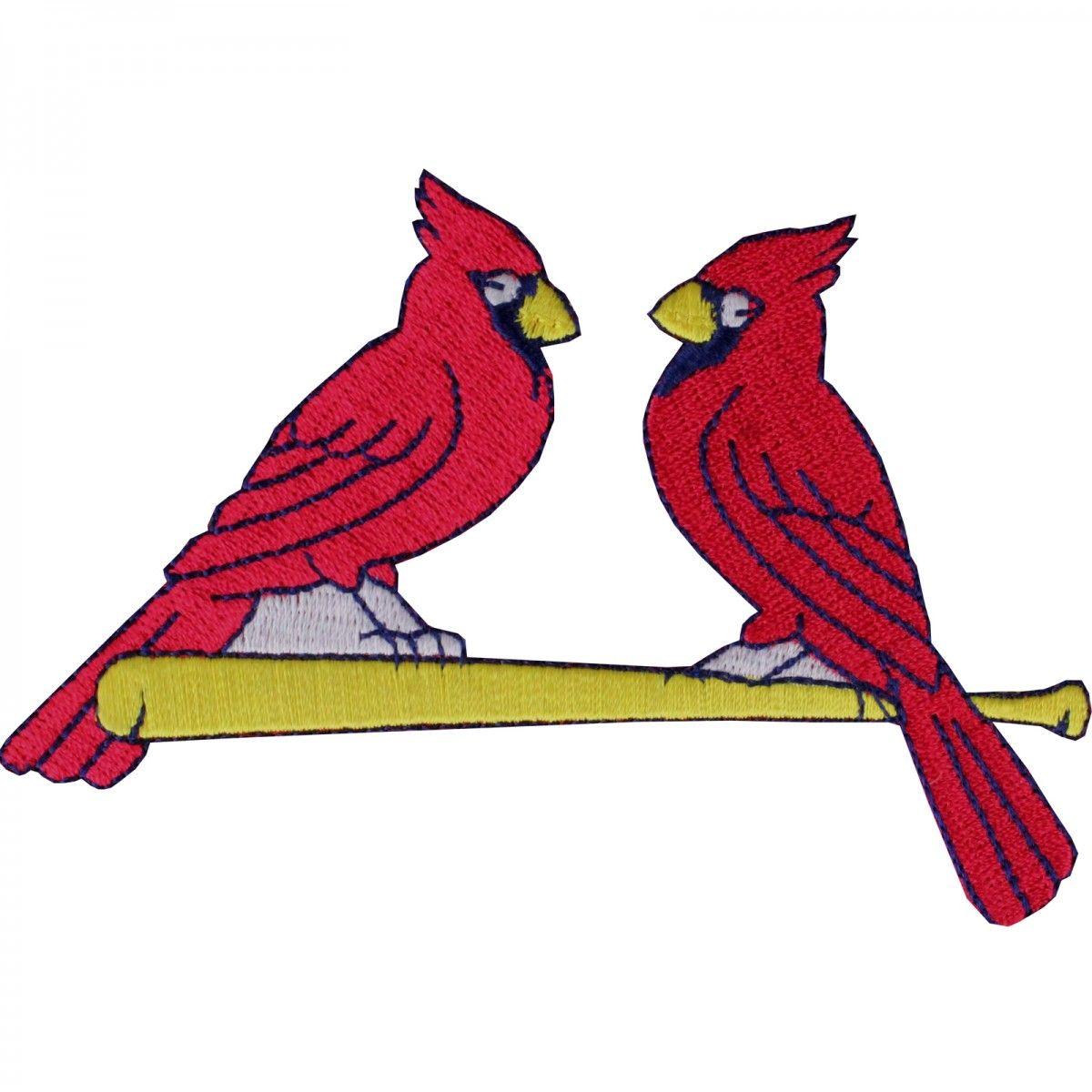 Cardinal On Bat Logo - St. Louis Cardinals Birds On Bat Logo Patch