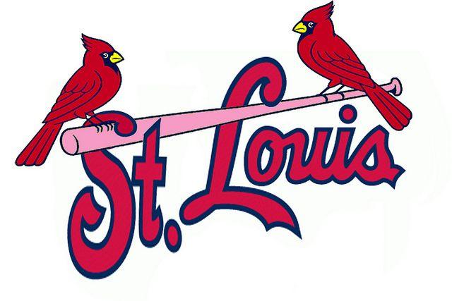 Cardinal On Bat Logo - Saint Louis Cardinals logo breast cancer bat Brighter Pink