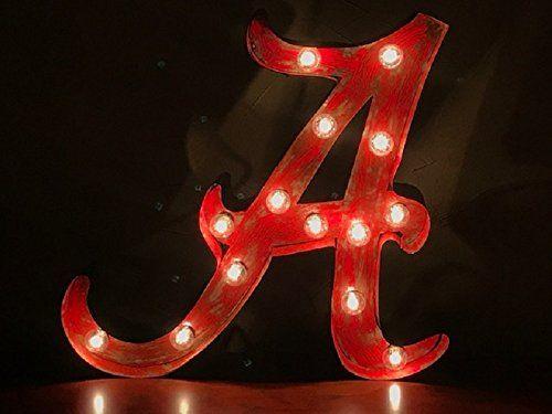 Crimson Colored Logo - Amazon.com: University of Alabama A's Rustic Red Lighted Marquee ...