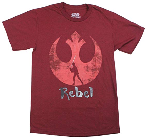 Crimson Colored Logo - Fashion Star Wars The Last Jedi Rey & Rebel Logo Crimson