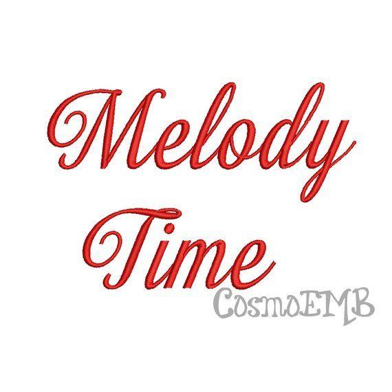 Melody Time Logo - Melody Time Embroidery Font Design Machine Embroidery | Etsy