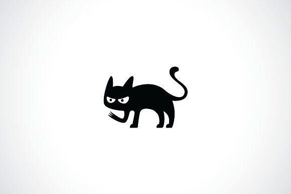 Black Cat Logo - Black Mad Cat Logo Template Logo Templates Creative Market