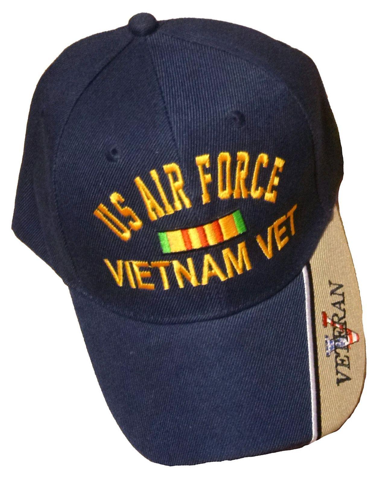 Blue Military Logo - US Air Force Vietnam Vet Baseball Cap Black Veteran Hat. Us Air