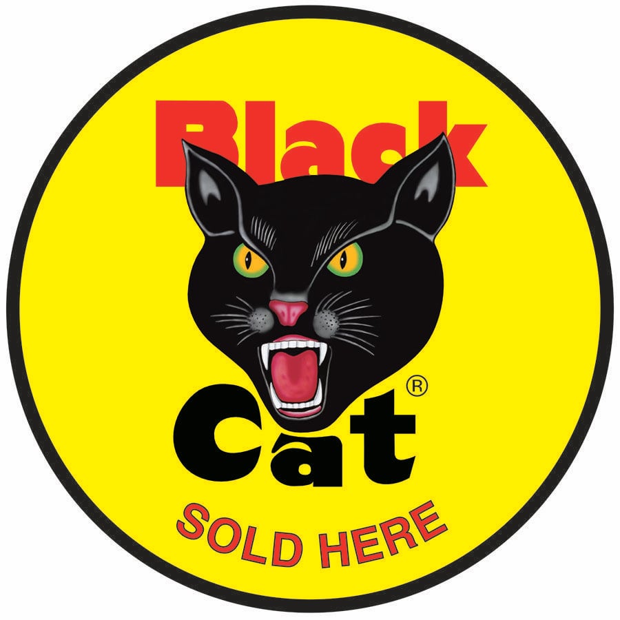 Black Cat Logo - Black Cat Fireworks Sold Here Logo | Black Cat Logos/Retro Labels ...