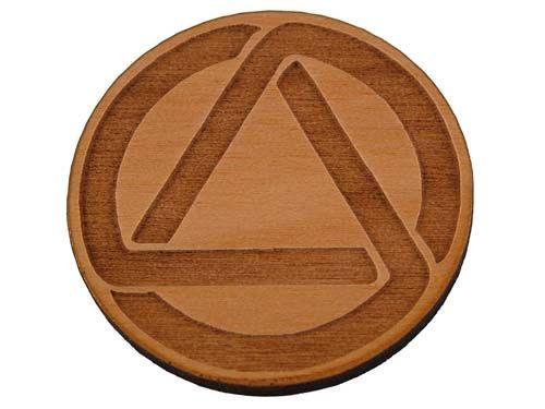 Orange Triangle with Circle Logo - AA Circle and Triangle Token. Alcoholics Anonymous Coins and Chips