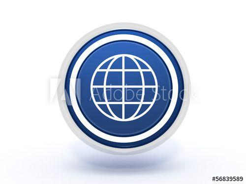 Circular White Globe Logo - globe circular icon on white background this stock