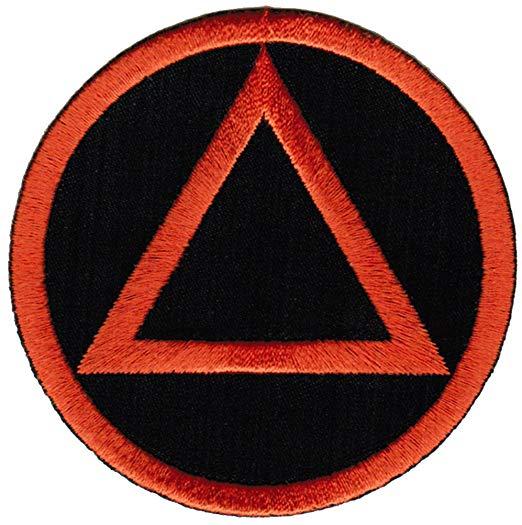Orange Triangle with Circle Logo - Circle Triangle Sobriety Patch Embroidiered Iron On