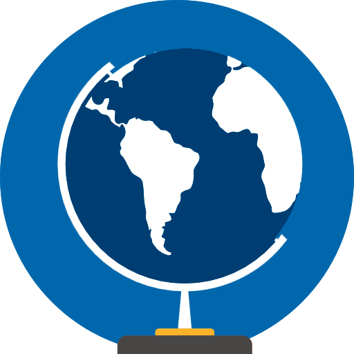 Circular White Globe Logo - globe