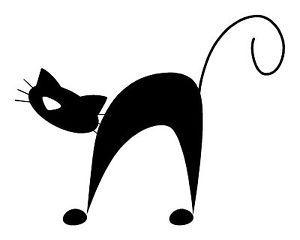 Black Cat Logo - Cat Silhouette Kitten Black Cat Logo Sticker Decal Graphic Vinyl