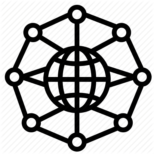 Circular White Globe Logo - Circular, globe, grid icon