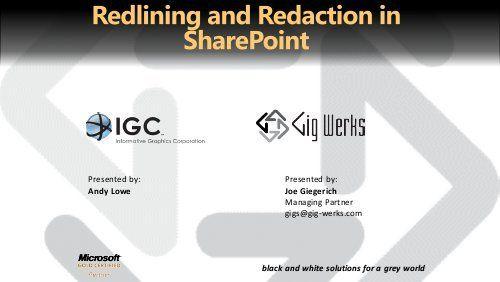 Grey with Red Lining Logo - Redlining and Redaction in SharePoint - Gig Werks