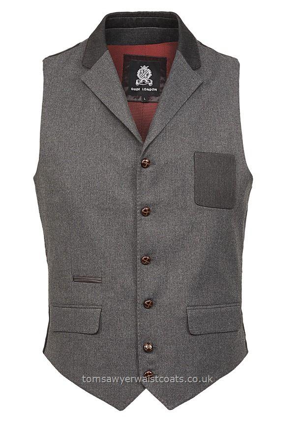 Grey with Red Lining Logo - GREY WAISTCOAT With Lapels & Red Lining By Guide Of London - Wedding ...