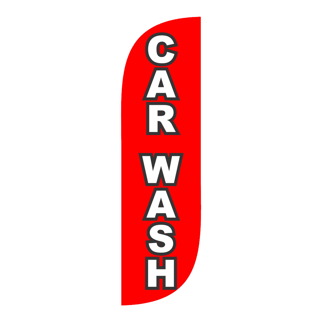 Red White Feather Logo - Car Wash Feather Flag Red & White - 5ft