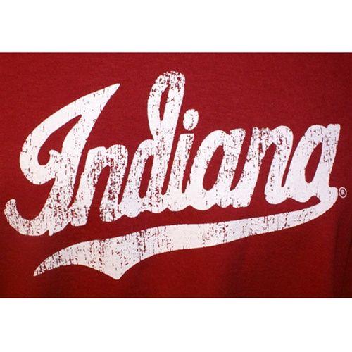 Indiana Logo - Distressed Crimson Indiana 
