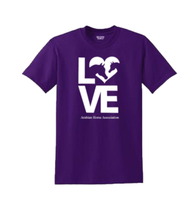Purple and White w Logo - Purple SS w/White LOVE logo – Arabian Horse Association Store