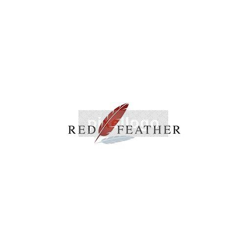 Red White Feather Logo - Feather logo - red feather pen logo with shadow | Pixellogo