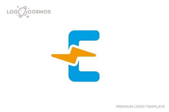 Orange E Logo - Electric - Letter E Logo ~ Logo Templates ~ Creative Market