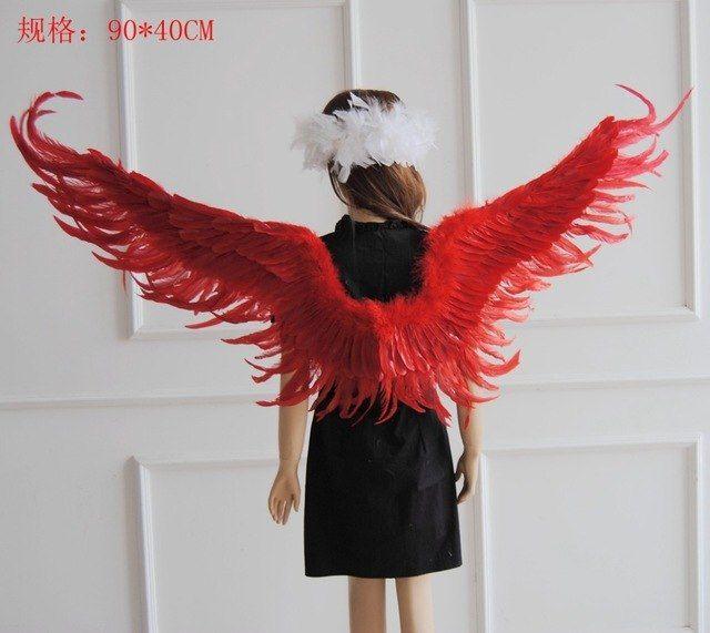 Red White Feather Logo - Angel wings of the new black red white feather yan wing adult ...