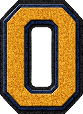Cool Letter O Logo - Presentation Alphabets: Gold & Navy Blue Varsity Letter O