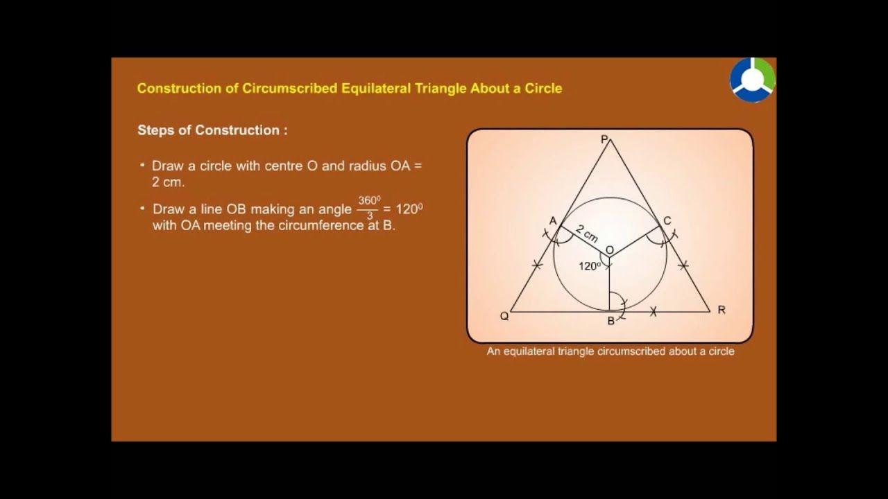 Orange Triangle with Circle Logo - Circumscribed equilateral triangle about a circle