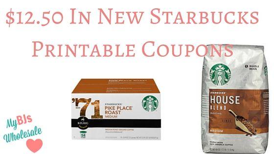 Medium Printable Starbucks Logo - $12.50 in New Starbucks Printable Coupons | My BJs Wholesale