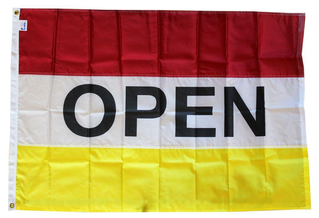Red White and Yellow Brand Logo - OPEN RED WHITE YELLOW MESSAGE FLAG
