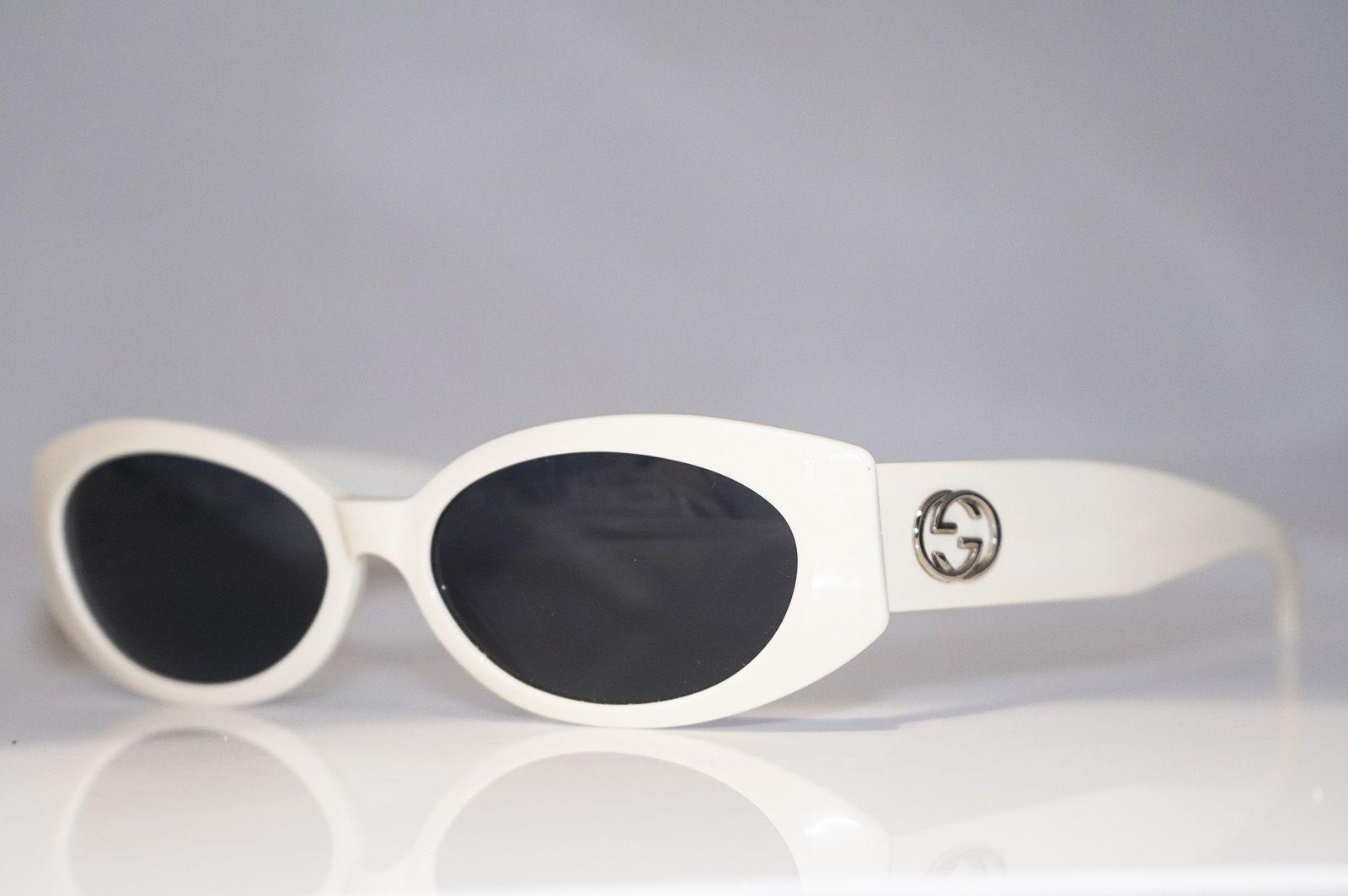 White Rectangle Logo - GUCCI 1990 Vintage Womens Designer Sunglasses White Rectangle GG