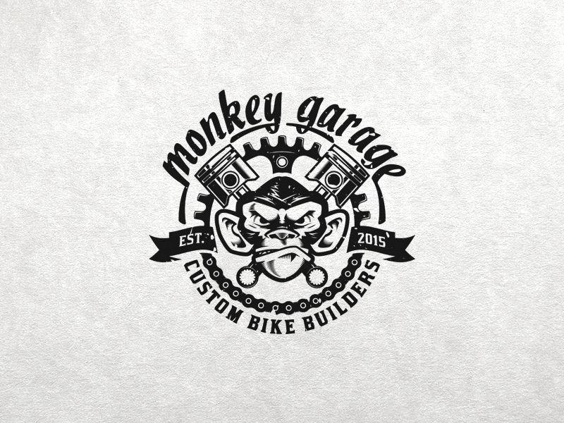 Old School Garage Logo - Monkey Garage