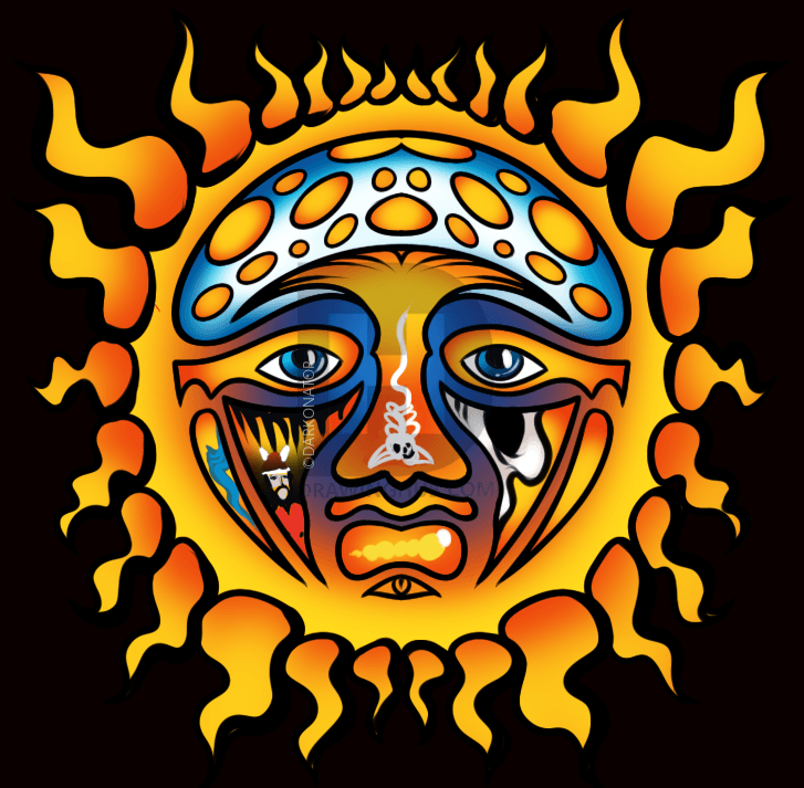 Sublime Logo - How To Draw Sublime Sun Logo, Sublime Sun, Step by Step, Drawing