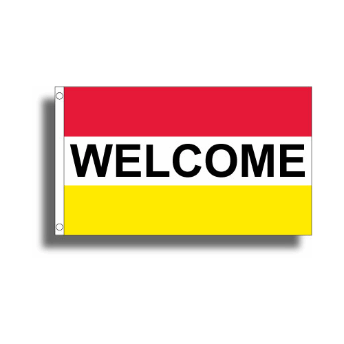 Red White and Yellow Brand Logo - Welcome Flag ( Red, White & Yellow)