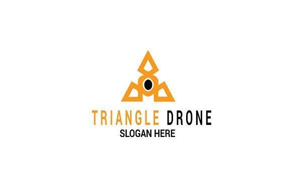 Orange Triangle with Circle Logo - Triangle Drone Logo Logo Templates Creative Market