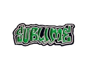 Sublime Logo - SUBLIME LOGO IRON ON SEW ON EMBROIDERED PATCH 9cm x 3cm MUSIC DUB