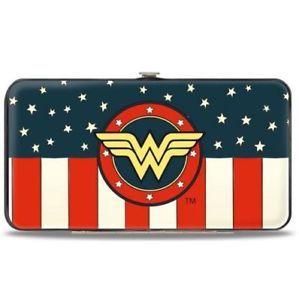 Red White and Yellow Brand Logo - Wonder Woman Logo Americana Red White Blue Yellow Hinged Wallet One
