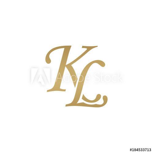 Kl Logo - Initial letter KL, overlapping elegant monogram logo, luxury golden