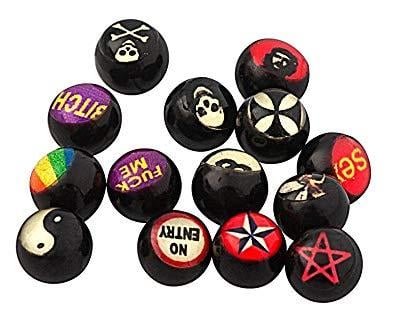 Black Ball Logo - Vonchic 24x Logo Balls Spare Replacement Parts Body Jewelry 14G 1.6 ...