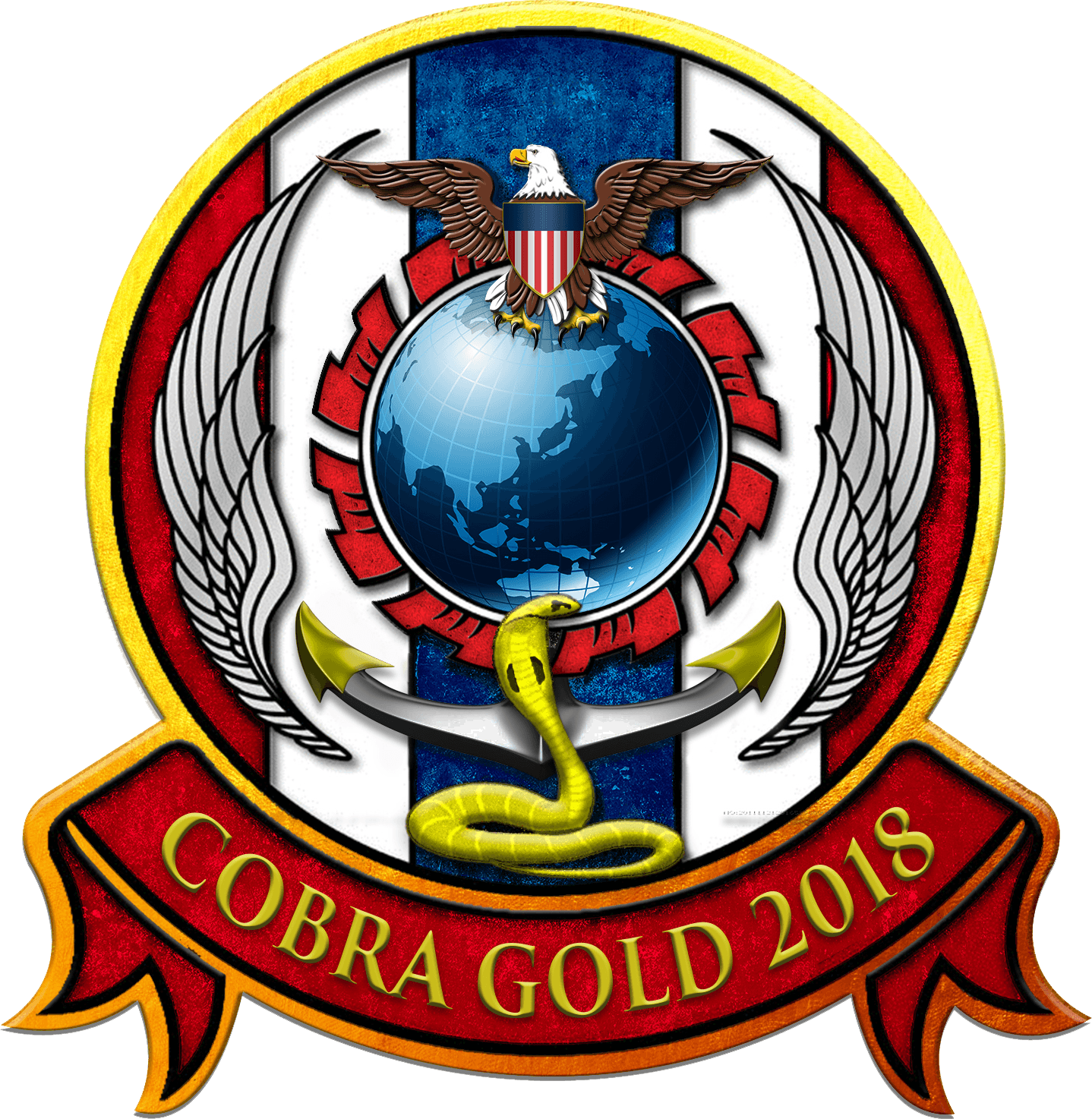 Gold and Red M Logo - Exercise Cobra Gold 2018 Insignia (180123 M JU566 001).png